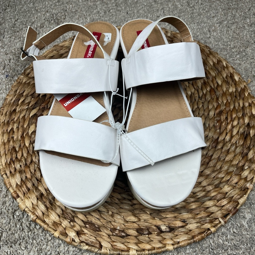 White Wedged/Heeled Sandals Strappy Brand New Size 8.5